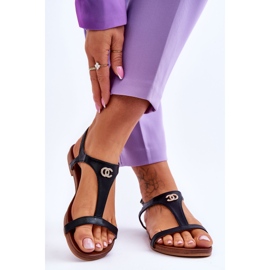 Litteät sandaalit koristeella S.Barski KV-5541-45 Musta 2