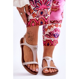 Litteät sandaalit koristeella S.Barski KV-5541-45 Beige 1