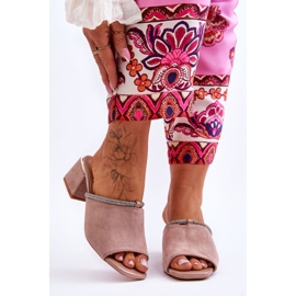 S.Barski mokkanahkaiset korkeakorkoiset tossut KV-612-2 beige 1