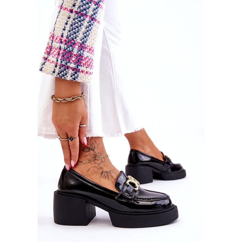 S.Barski Muodikkaat pumput massiivisilla korkokengillä musta Imani 3