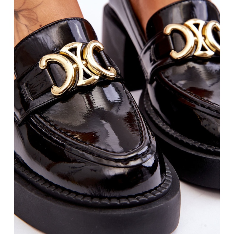 S.Barski Muodikkaat pumput massiivisilla korkokengillä musta Imani 4