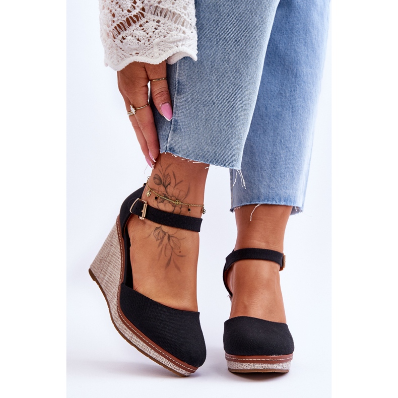 PS1 Naisten klassiset kiila sandaalit, musta malani 1