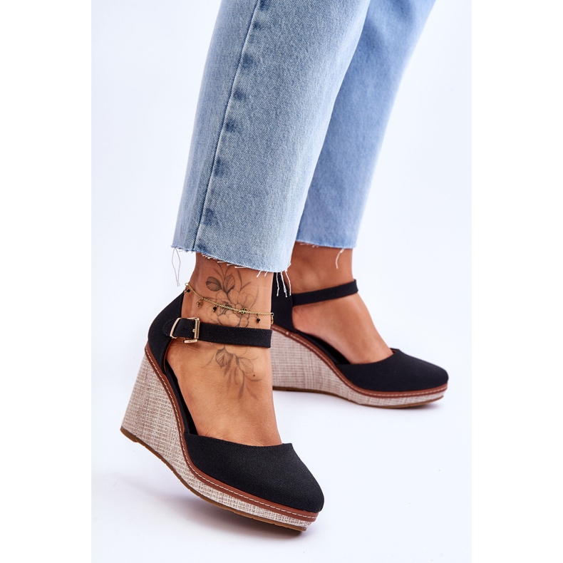 PS1 Naisten klassiset kiila sandaalit, musta malani 2