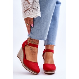 Naisten klassiset kiila sandaalit, punainen malani 1