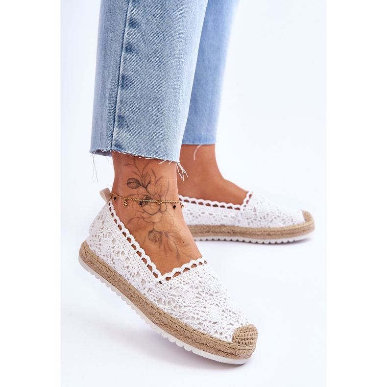 FE1 Lace Slip-On Espadrilles White Blanco valkoinen 2
