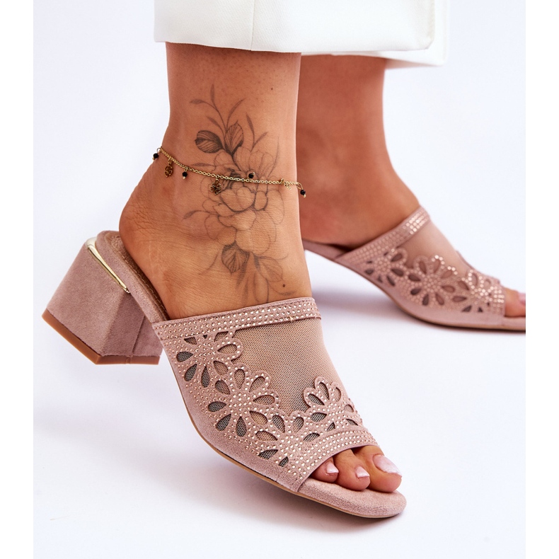 Korkotossut verkkokankaalla S.Barski KV-612-1 Nude beige 2