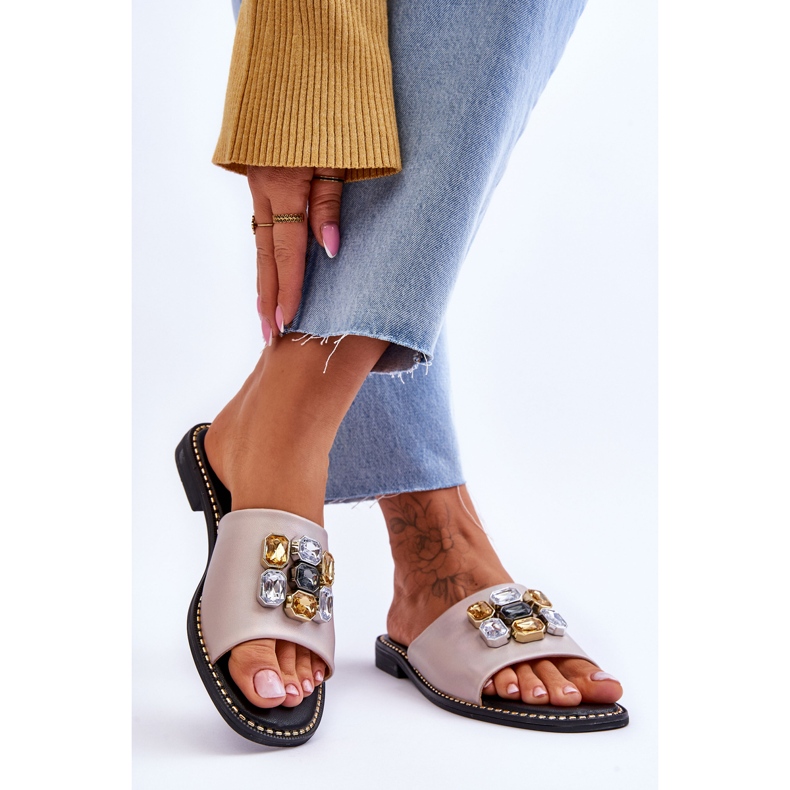 Naisten tossut kivillä S.Barski KV-2775-31 Nude beige 2