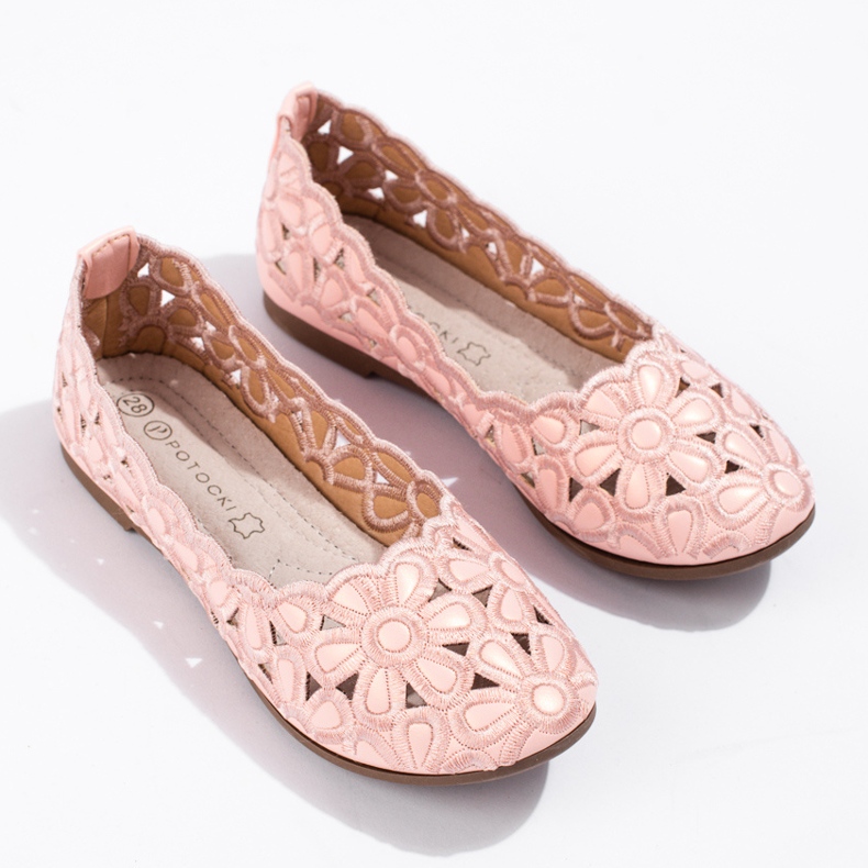 W. Potocki Potocki vaaleanpunaiset harjakattoiset balerinat tytöille vaaleanpunainen 1