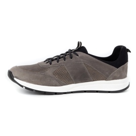 Polbut Miesten nahkaiset vapaa-ajan kengät 2111P harmaa 1