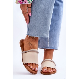 Tyylikkäät litteät korkokengät beige termen 1