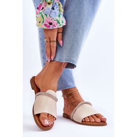 Tyylikkäät litteät korkokengät beige termen 2