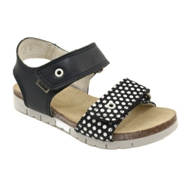 Bartek Tyttöjen merivoimien siniset nahka sandaalit pisteissä sininen 1