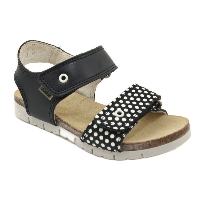 Bartek Tyttöjen merivoimien siniset nahka sandaalit pisteissä sininen 1