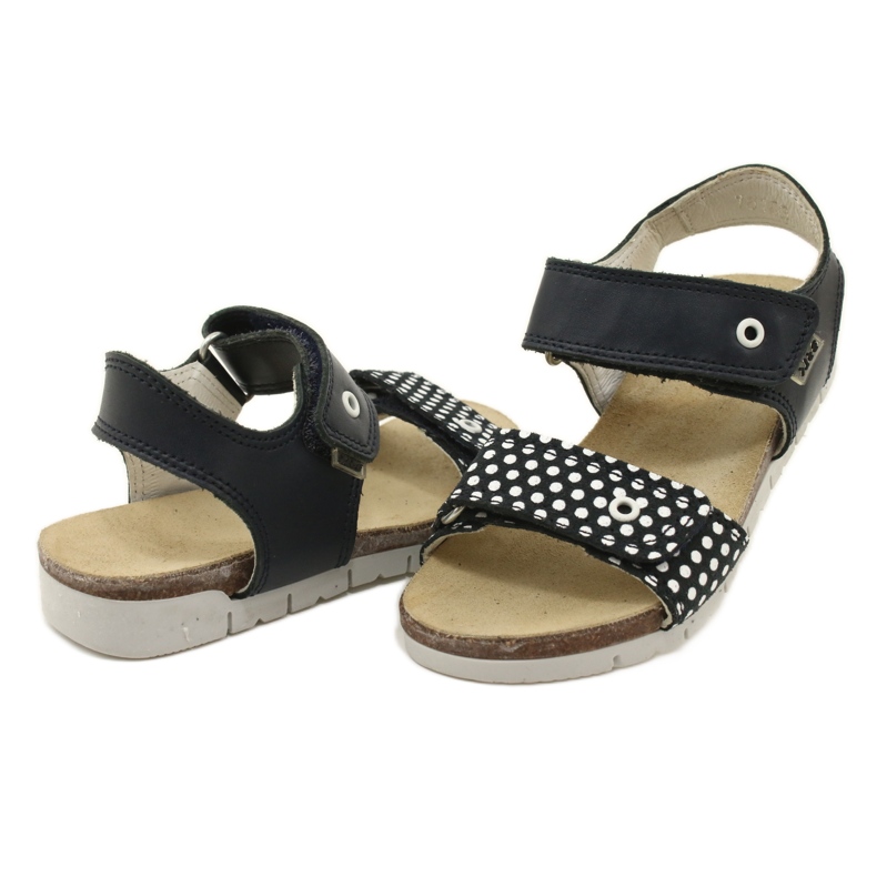 Bartek Tyttöjen merivoimien siniset nahka sandaalit pisteissä sininen 4