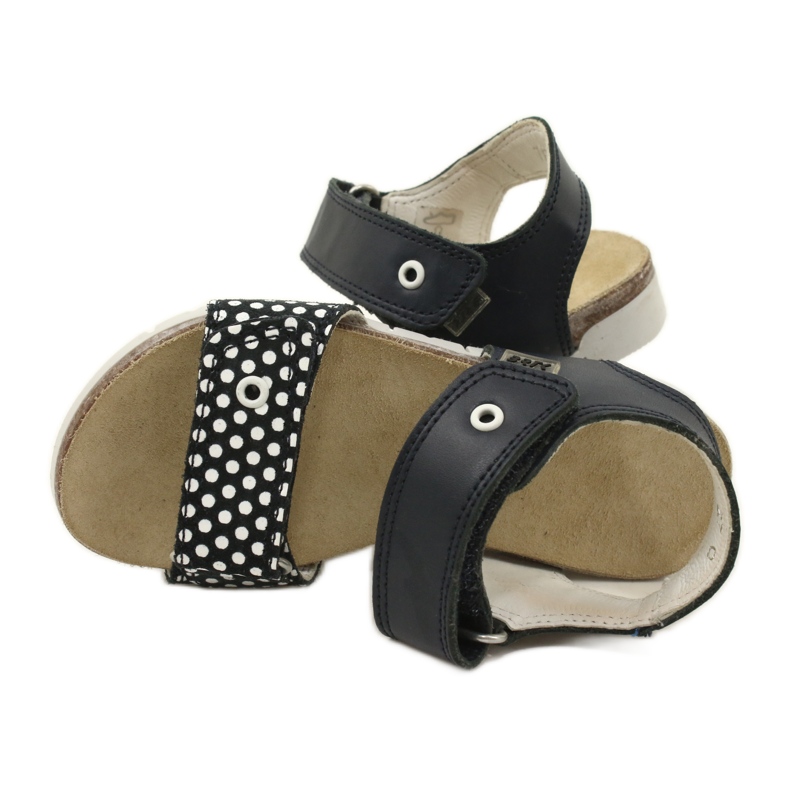 Bartek Tyttöjen merivoimien siniset nahka sandaalit pisteissä sininen 5