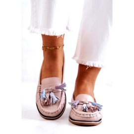 Evento Naisten nahkahousut hapsuilla Pinkki Laressa vaaleanpunainen 2