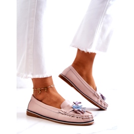 Evento Naisten nahkahousut hapsuilla Pinkki Laressa vaaleanpunainen 3