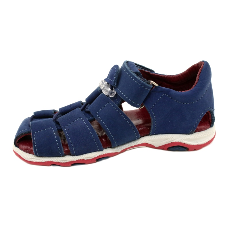 Nahka -sandaalit tarranauhoille Mazurek 1364 Navy Blue sininen 2