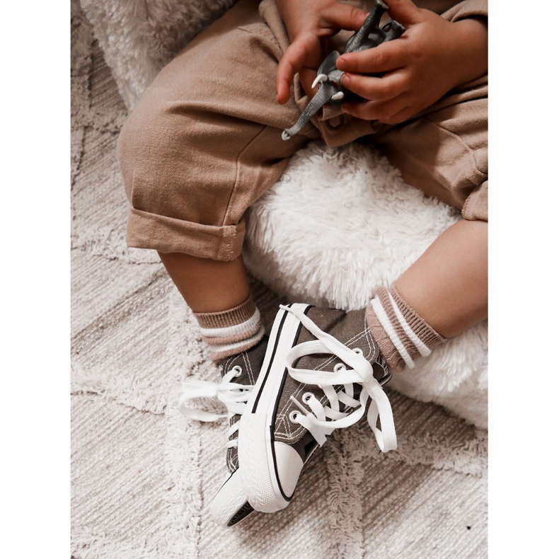 Lasten korkean vihreän khaki-lenkkarit 1