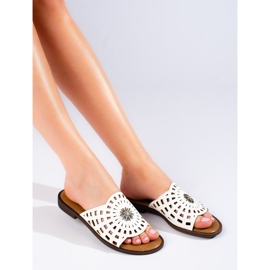 W. Potocki Naisten harjakattoiset valkoiset tossut Potockilta valkoinen 1