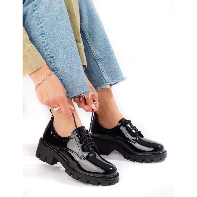 W. Potocki Lakatut naisten kengät, joissa nauhoitus Potocki musta 1