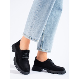 Shelovetin mustat kengät paksulla pohjalla 2