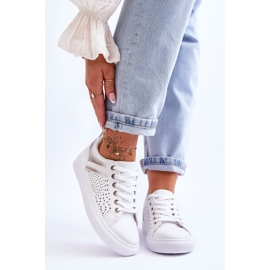 Klassiset urheilukengät, joissa on harjakattoinen kuvio, valkoinen ja hopea Happier 1