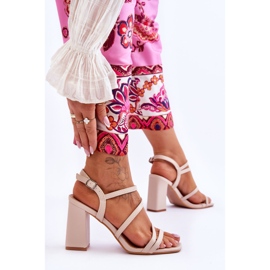 Florentina Beige nahkaiset korkokengät 2