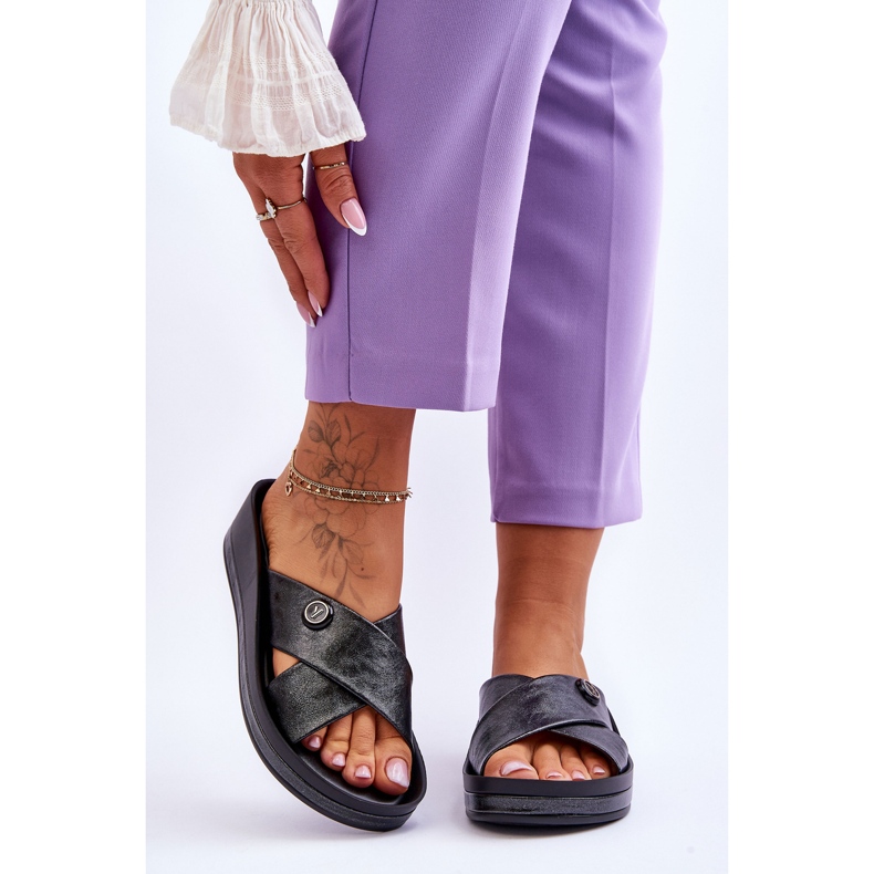 Vinceza Naisten tossut, joissa on koristelu, musta Brooklyn 1