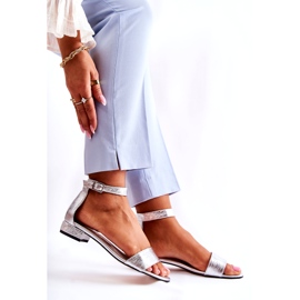 Alberto Violli Naisten hopeanahka -sandaalit 3