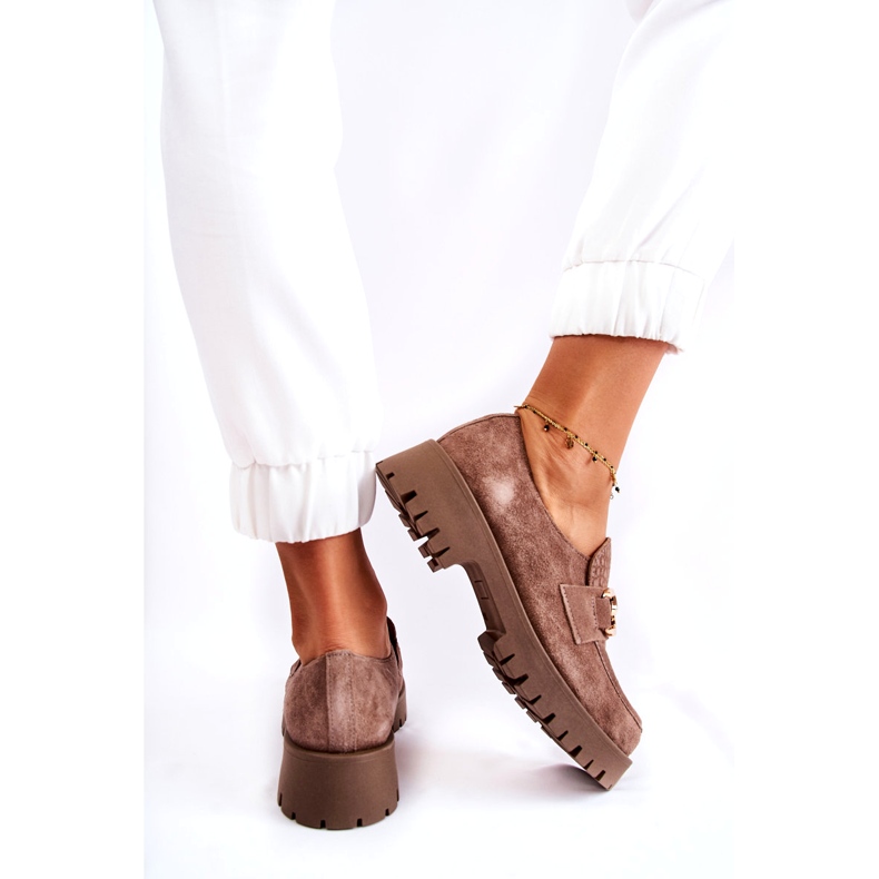 Lemar Naisten mokka vaaleanruskeat kengät koristeella 4