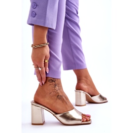 Naisten nahkaiset klassiset varvastossut, metallikulta kultainen 3