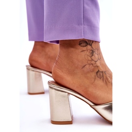 Naisten nahkaiset klassiset varvastossut, metallikulta kultainen 5