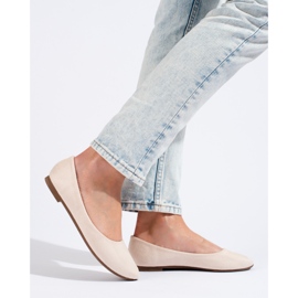 W. Potocki Naisten mokkanahka klassiset beige-ballerinat Potocki 1