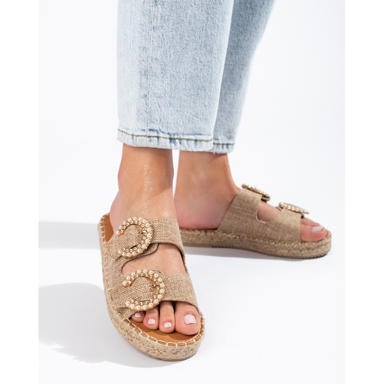 Naisten beige Shelovet-soljen liukusäätimet 2