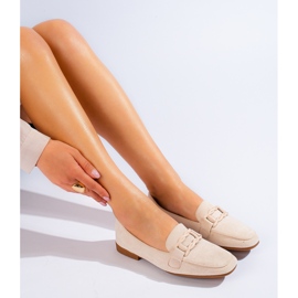 Shelovet mokkanahka naisten beige-loaferit 1
