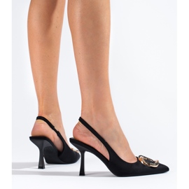 Shelovetin mustat mokkanahkaiset avokorkopumput 1