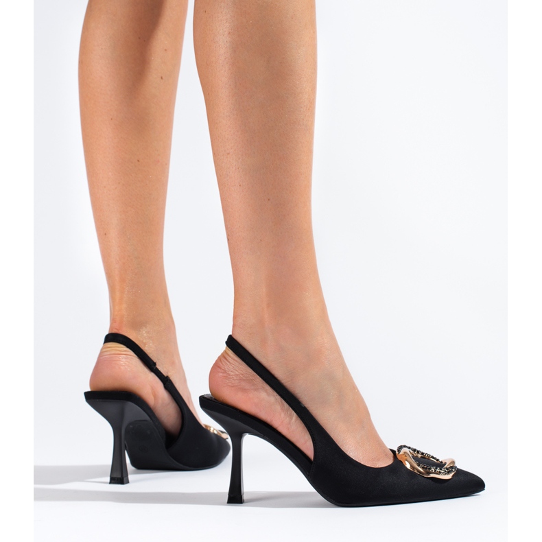 Shelovetin mustat mokkanahkaiset avokorkopumput 1