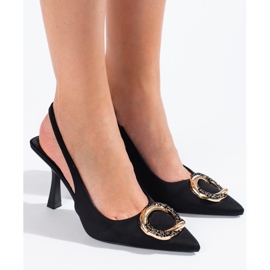 Shelovetin mustat mokkanahkaiset avokorkopumput 2