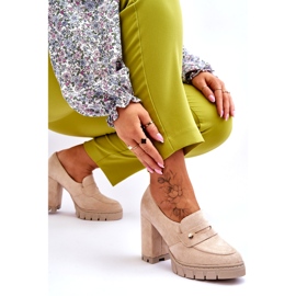 Vinceza Elegantti mokkanahkakorkokengät beige Mintore 4