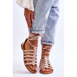 FC3 Naisten mokkanahkaiset roomalaiset sandaalit beige Semper 1