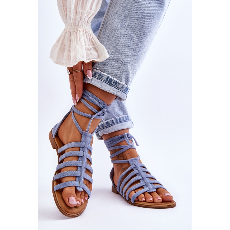 FC3 Naisten roomalaiset mokkanahkasandaalit, sininen Semper 2