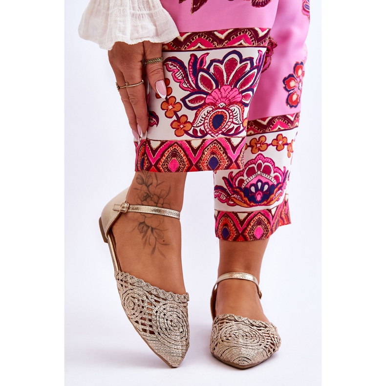 FM1 Tyylikkäät naisten sandaalit litteät kultaiset Sheia kultainen 1