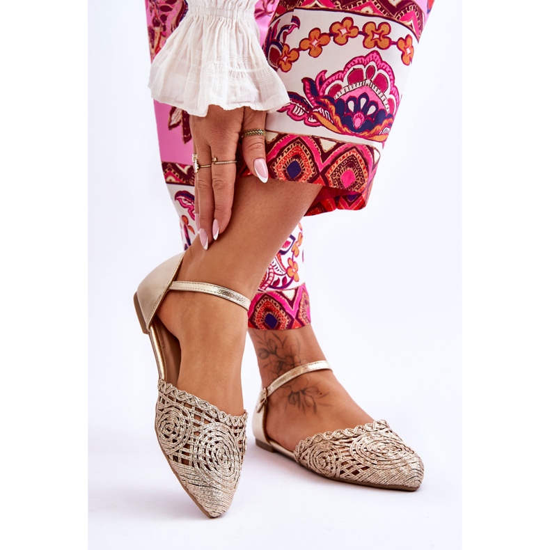 FM1 Tyylikkäät naisten sandaalit litteät kultaiset Sheia kultainen 2