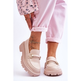 FG1 Naisten loaferit massiivisella alustalla beige Calypso 1