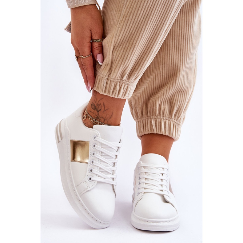 Klassiset valkoiset ja kultaiset Follow Me -urheilukengät valkoinen 1