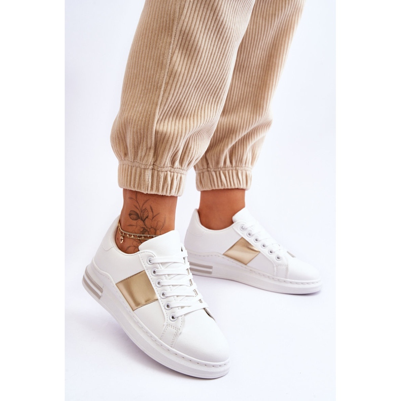 Klassiset valkoiset ja kultaiset Follow Me -urheilukengät valkoinen 2