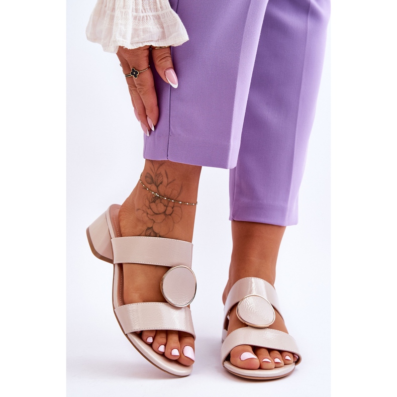 Tyylikkäät korkokengät Sergio Leone KL310 beige 1