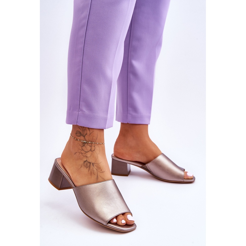 Tyylikkäät Smooth Tossut Sergio Leone KL317 Tumma hopea ruskea 2