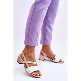 Sergio Leonen nahkaiset korkeakorkoiset sandaalit SK826 valkoinen ja kulta 2